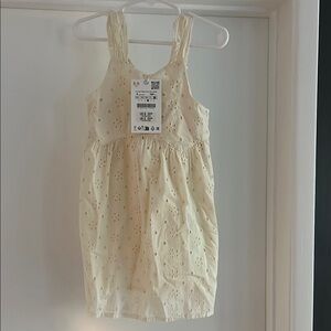 Zara Cream Eyelet Kids Dress